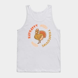 Thanksgiving Turkey Happy pattern Tank Top